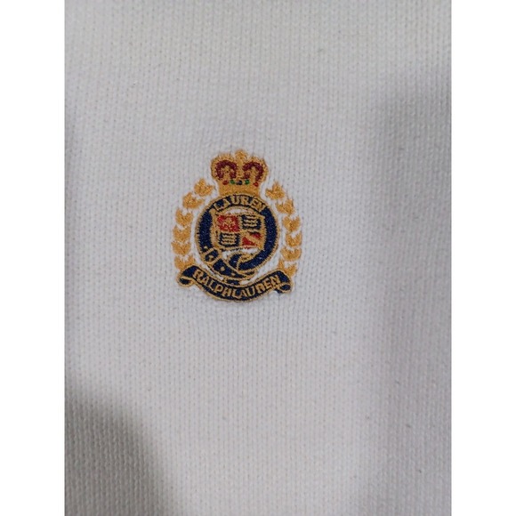 Lauren Ralph Lauren‎ Sweater Womens L Cream Crest Tie Up Neck - Picture 3 of 4